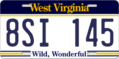WV license plate 8SI145