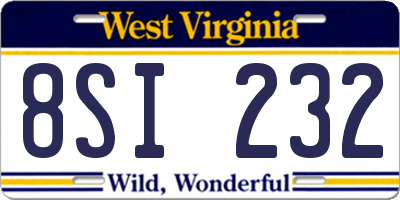 WV license plate 8SI232