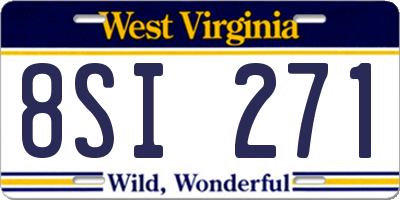 WV license plate 8SI271