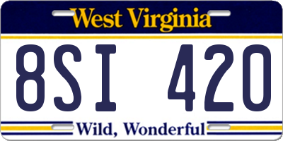 WV license plate 8SI420