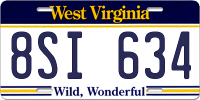 WV license plate 8SI634