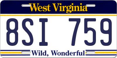 WV license plate 8SI759