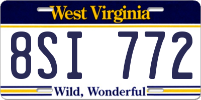WV license plate 8SI772