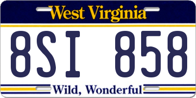 WV license plate 8SI858