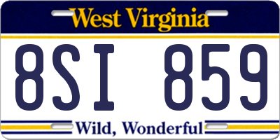 WV license plate 8SI859