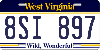 WV license plate 8SI897