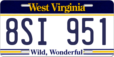 WV license plate 8SI951