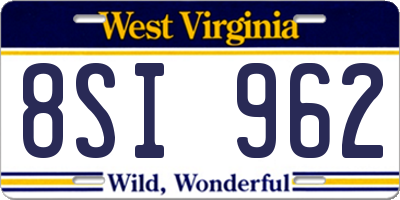 WV license plate 8SI962