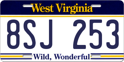 WV license plate 8SJ253
