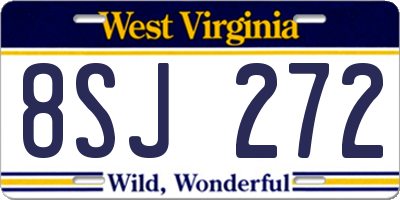 WV license plate 8SJ272