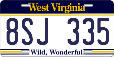 WV license plate 8SJ335
