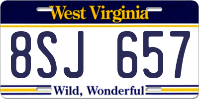 WV license plate 8SJ657