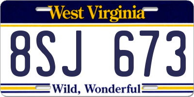 WV license plate 8SJ673