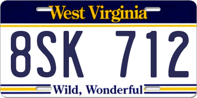 WV license plate 8SK712