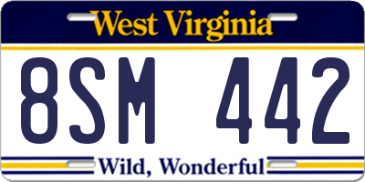 WV license plate 8SM442