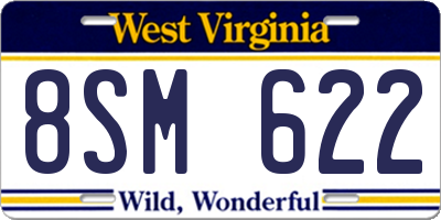 WV license plate 8SM622