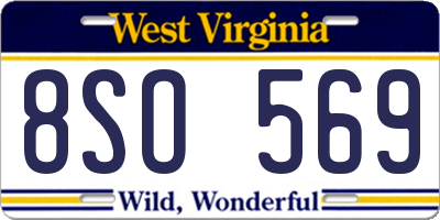WV license plate 8SO569