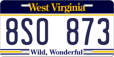 WV license plate 8SO873