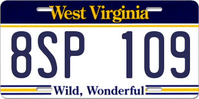 WV license plate 8SP109
