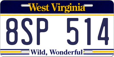 WV license plate 8SP514