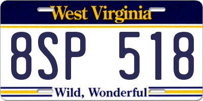 WV license plate 8SP518