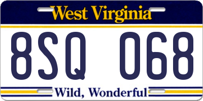 WV license plate 8SQ068