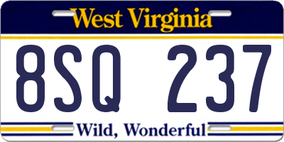 WV license plate 8SQ237