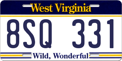 WV license plate 8SQ331