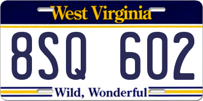 WV license plate 8SQ602
