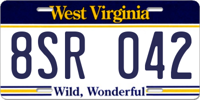 WV license plate 8SR042