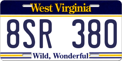 WV license plate 8SR380