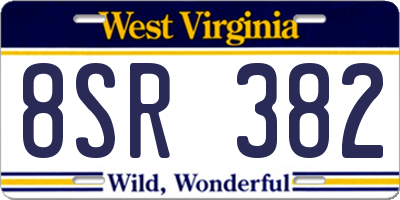 WV license plate 8SR382