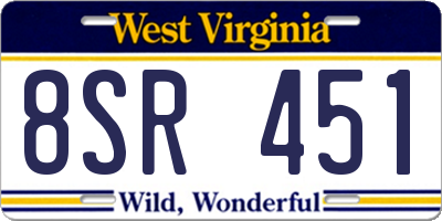 WV license plate 8SR451