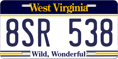 WV license plate 8SR538