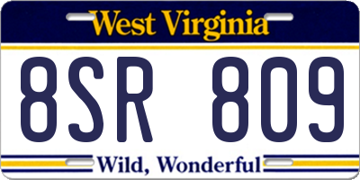 WV license plate 8SR809