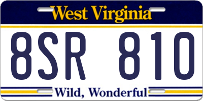 WV license plate 8SR810