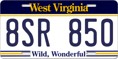 WV license plate 8SR850