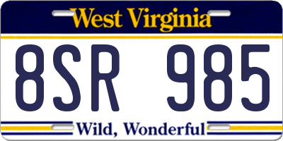 WV license plate 8SR985