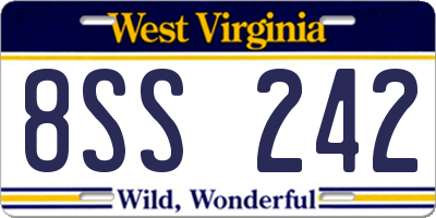 WV license plate 8SS242
