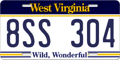WV license plate 8SS304