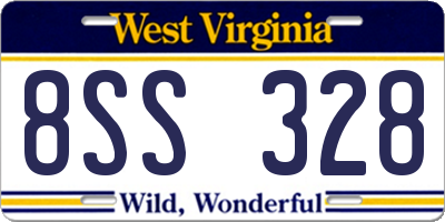 WV license plate 8SS328