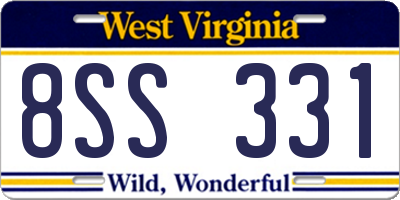 WV license plate 8SS331