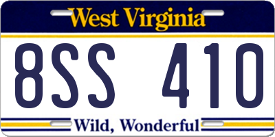 WV license plate 8SS410