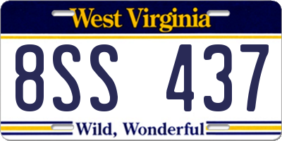 WV license plate 8SS437