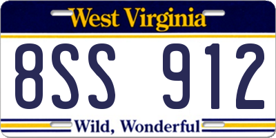 WV license plate 8SS912