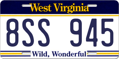 WV license plate 8SS945