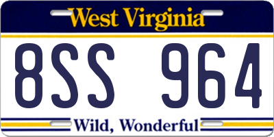 WV license plate 8SS964