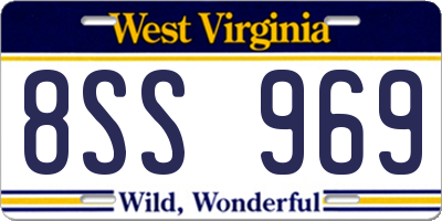 WV license plate 8SS969