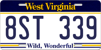 WV license plate 8ST339