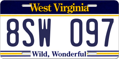 WV license plate 8SW097